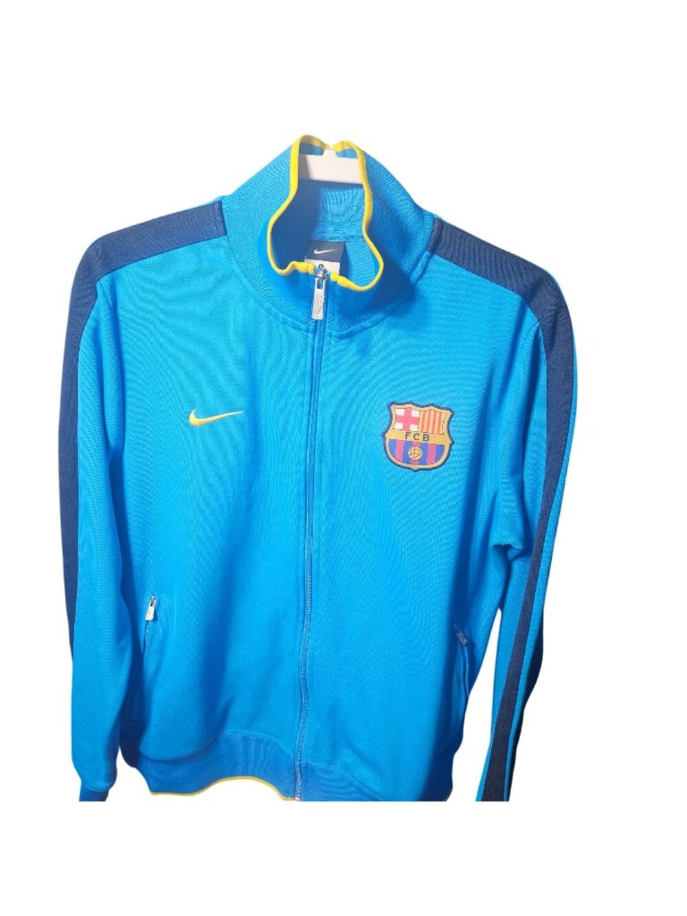 Nike Barcelona FCB Blue & Yellow Full-Zip Jacket Mens Size M Polyester